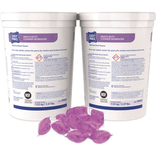 Diversey Diversey™ Easy Paks® Heavy-Duty Cleaner/Degreaser, 1.5 oz. Pack, 72 Packs - 990682 - WBB260542