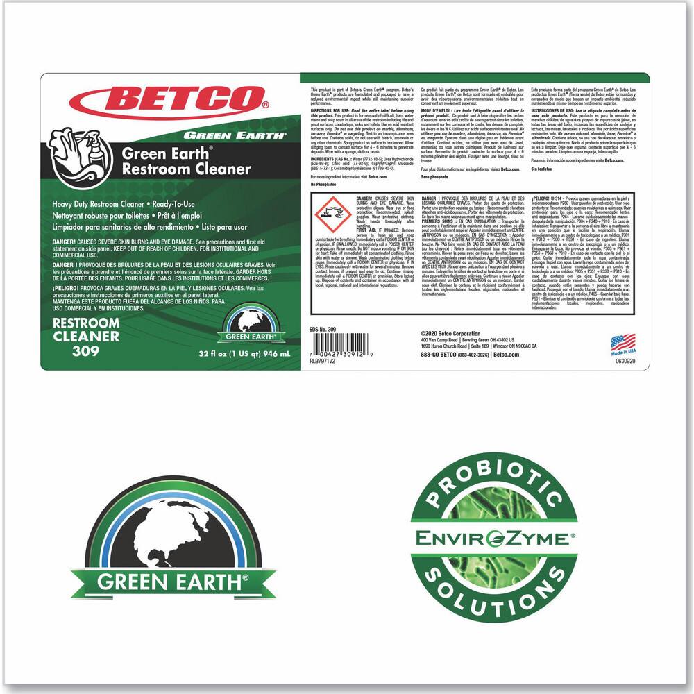 Betco All-Purpose Cleaner:  32 oz, Bottle,  No - 72906902