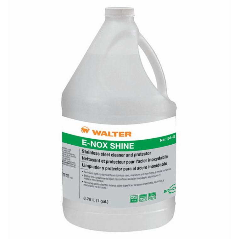 Walter Surface Technologies Walter 53G405 E-Nox Shine Stainless Steel Cleaner and Protector, 1 Gallon - WAL-53G405