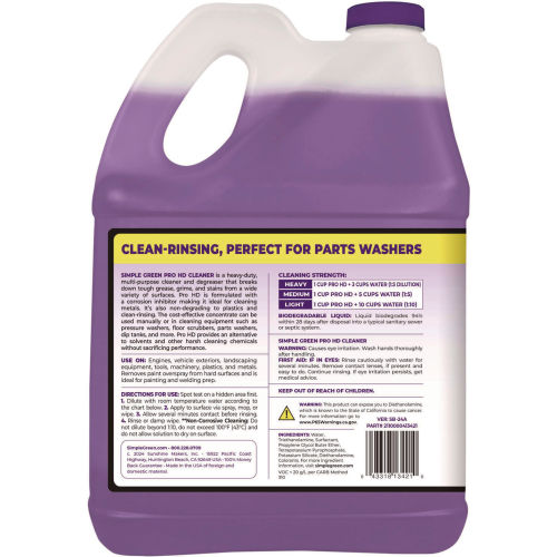 Simple Green Simple Green® Pro HD Heavy-Duty Cleaner, Unscented, Gallon Bottle, 4 Bottles/Case - WBB2685520
