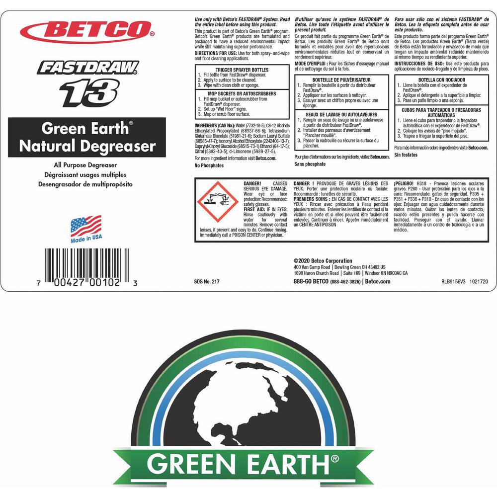 Betco All-Purpose Degreaser:  2 L, Bottle,  No - 72526627