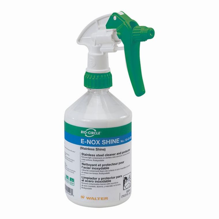 Walter Surface Technologies Walter 53G403 Bio-Circle E-Nox Shine Stainless Steel Cleaner/Protector 16.9oz Spray Bottle - WAL-53G403