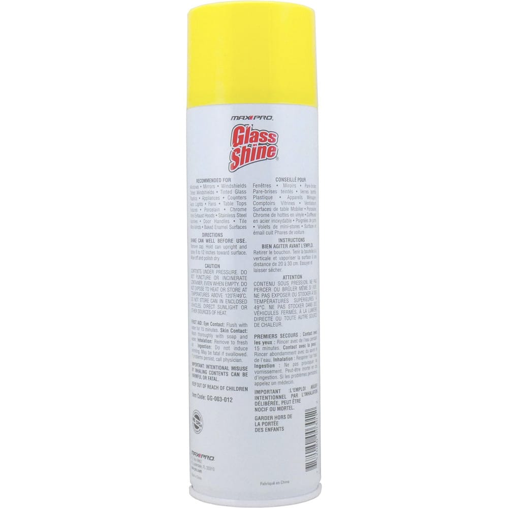 Glass Shine Glass Cleaners; Form: Liquid; Container Type: Aerosol Can; Solution Type: Ready to Use, Ammonia-Free; Container Size: 19 oz; Removes: Grease, Dirt, Water Marks; Composition: Water-Based - 13444658