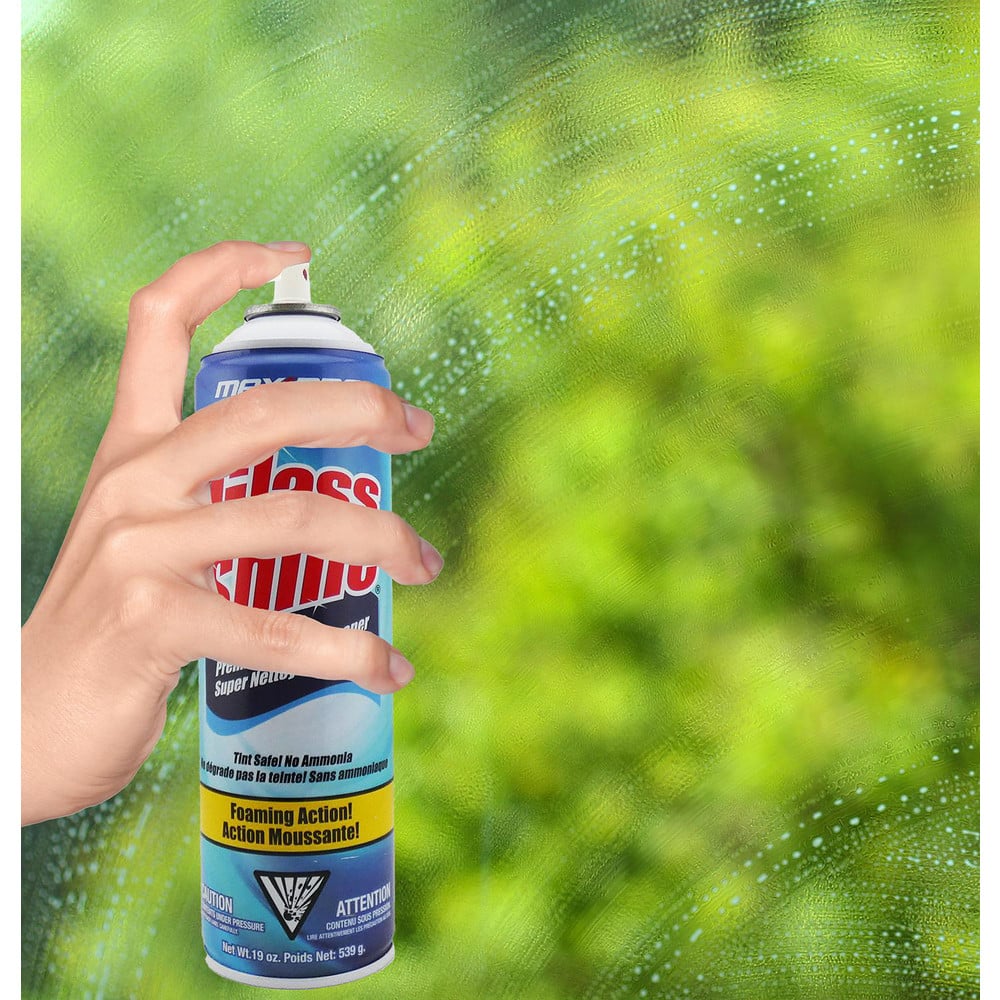 Glass Shine Glass Cleaners; Form: Liquid; Container Type: Aerosol Can; Solution Type: Ready to Use, Ammonia-Free; Container Size: 19 oz; Removes: Grease, Dirt, Water Marks; Composition: Water-Based - 13444658