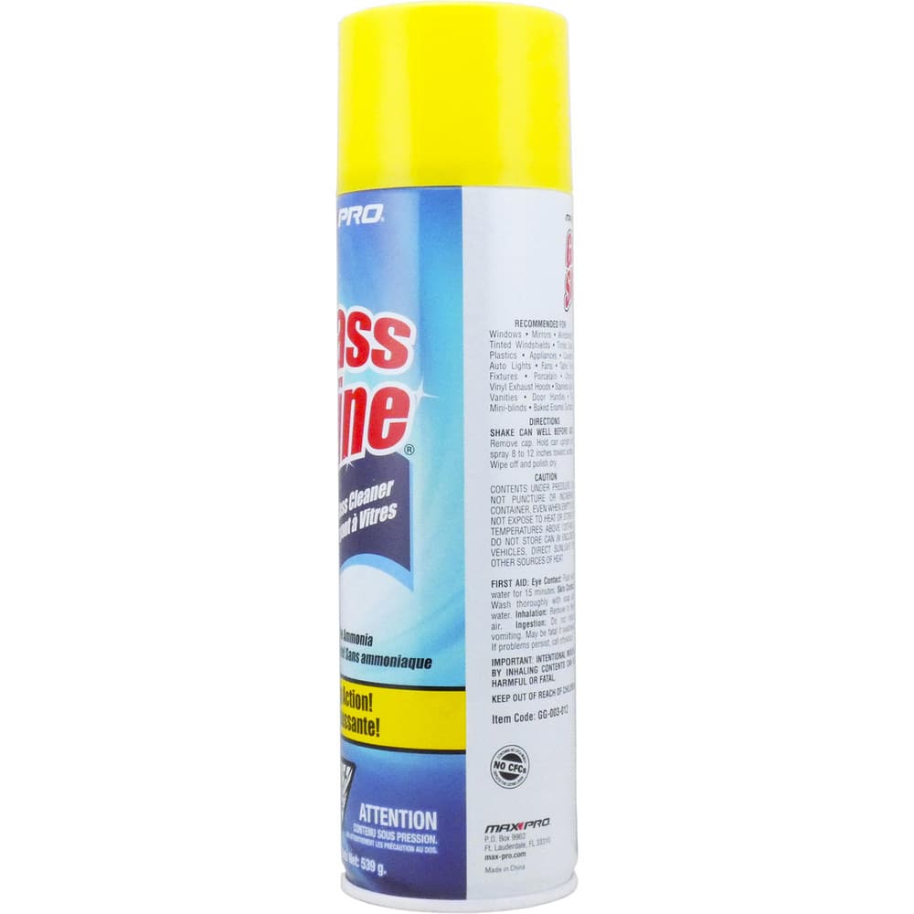 Glass Shine Glass Cleaners; Form: Liquid; Container Type: Aerosol Can; Solution Type: Ready to Use, Ammonia-Free; Container Size: 19 oz; Removes: Grease, Dirt, Water Marks; Composition: Water-Based - 13444658