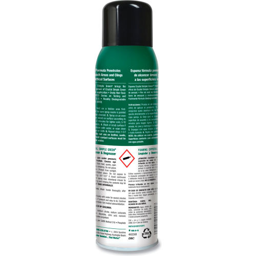 Simple Green Simple Green® Foaming Crystal Industrial Cleaner and Degreaser, 20 oz. Aerosol, 12 Cans/Case - WBB2685406