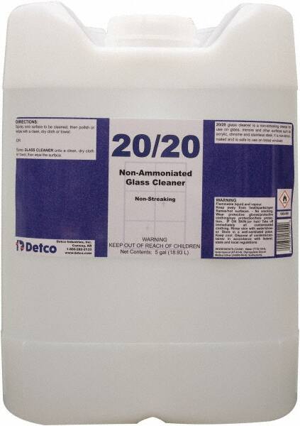 Detco 20/20, 5 Gal Cube, Non-Streak Glass Cleaner - 33687245