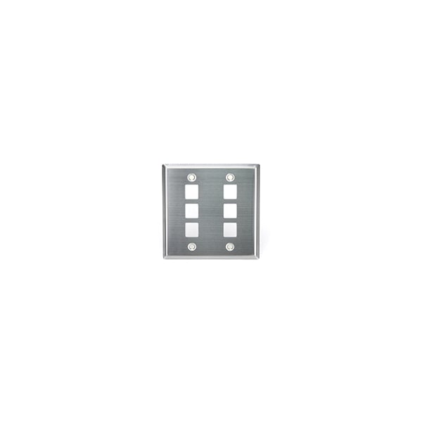 Leviton Number of Gangs: 2 302 Stainless Steel, Brushed Finish, Silver - 43080-2S6