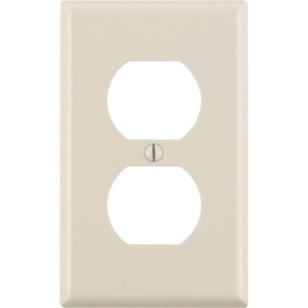 Leviton Almond 1 gang Thermoset Plastic Duplex Outlet Wall Plate - 78003-000
