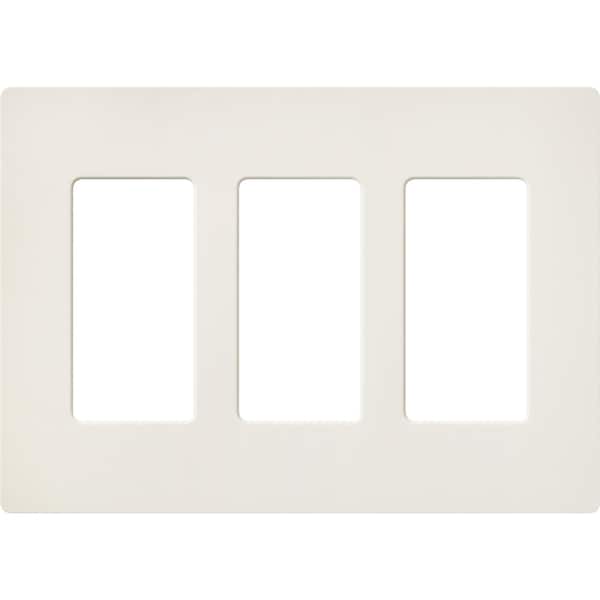 Lutron Designer Wall Plates, Number of Gangs: 3 Satin Finish, Biscuit - SC-3-BI