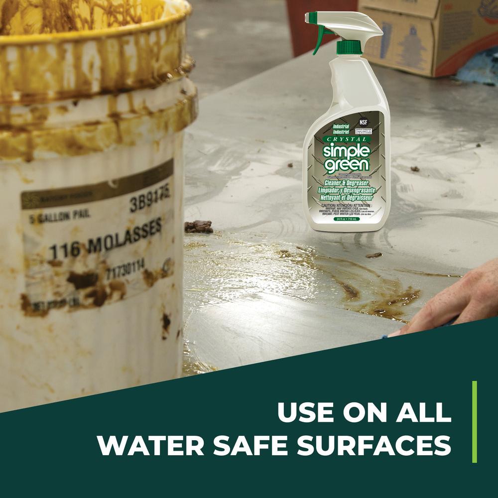 Simple Green Crystal Industrial Cleaner & Degreaser, 24 oz Spray Bottle - 89887558
