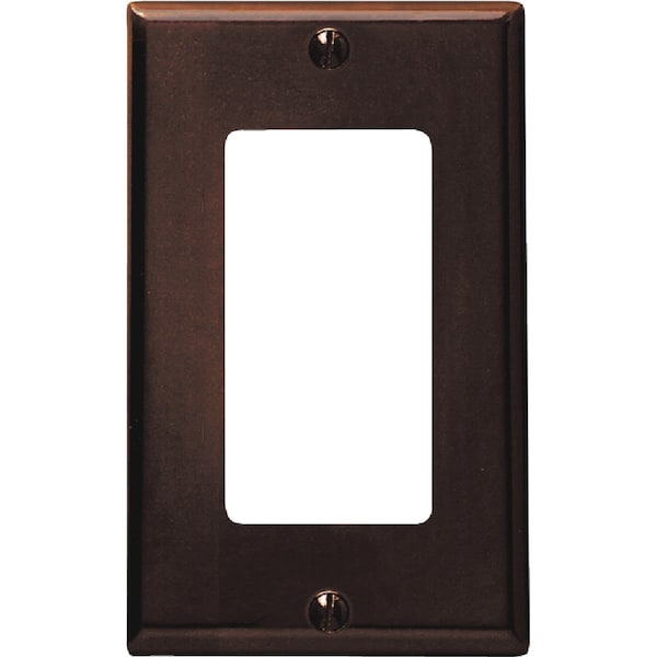 Leviton Decora 1-Gang Smooth Plastic Rocker Decorator Wall Plate, Brown - 002-80401-00