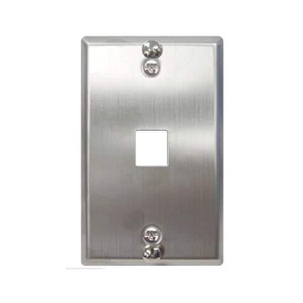 Maxpower Wall Plate Phone Flush 1-Port - Stainless Steel - MA81244