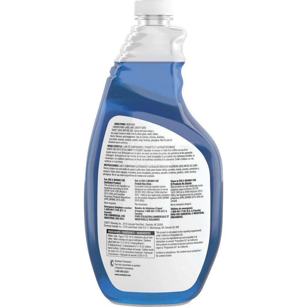 Diversey Glance Powerized Professional Glass & Surface Cleaner, 32 oz, RTU, 4/CT - 20467635