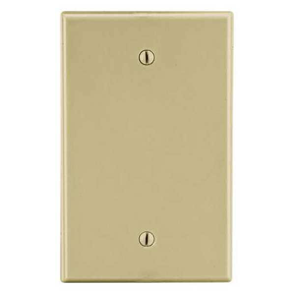 Hubbell Blank Box Mount Wall Plate, Number of Gangs: 1 Plastic, Smooth Finish, Ivory - PJ13I