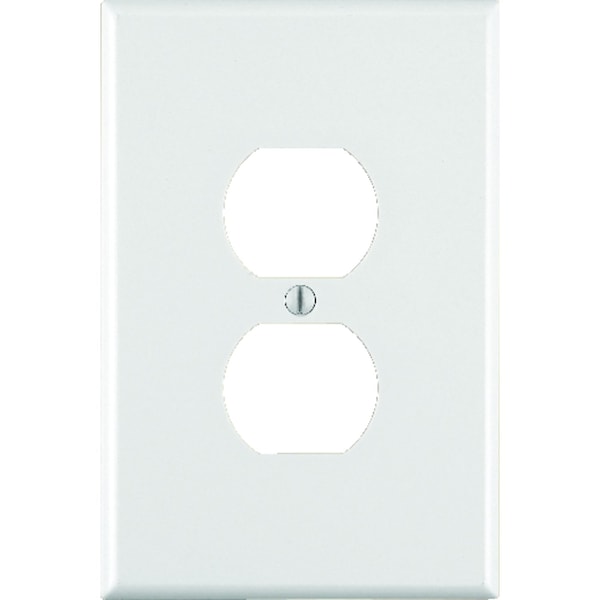 Leviton White 1 gang Thermoset Plastic Duplex Outlet Wall Plate - 88103-000