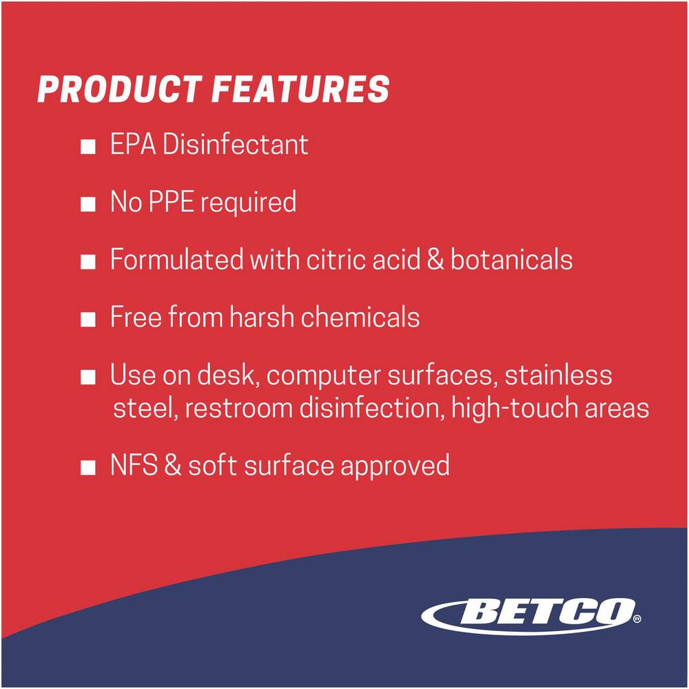 Betco All-Purpose Cleaner:  1 gal, Bottle,  Disinfectant - 72530017