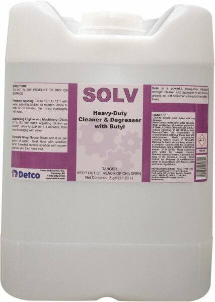 Detco Solv, 5 Gal Cube, Alkaline & Butyl Cleaner/Degreaser - 33701434