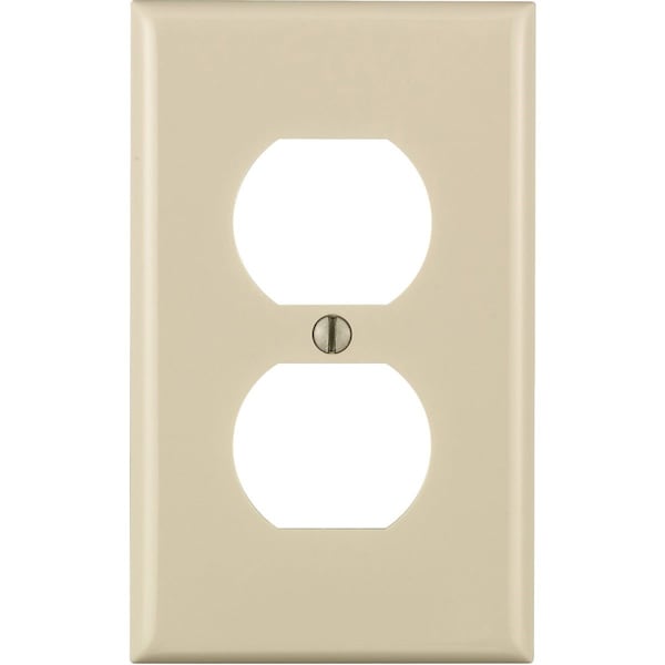 Leviton Commercial Grade 1-Gang Thermoplastic Outlet Wall Plate, Light Almond - S24-80703-NT