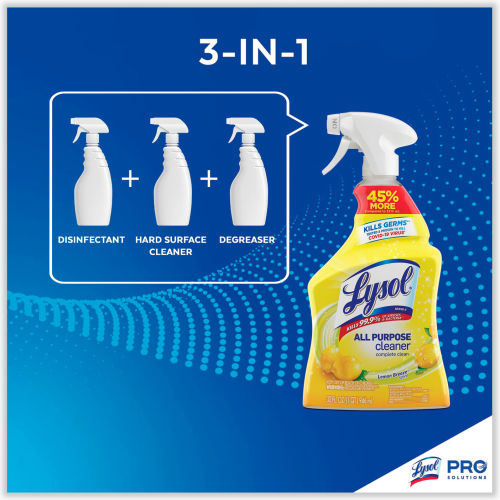 Lysol Lysol® All-Purpose Cleaner, Lemon, 32 oz. Trigger Spray Bottle, 12 Bottles - 75352 - WBB567226