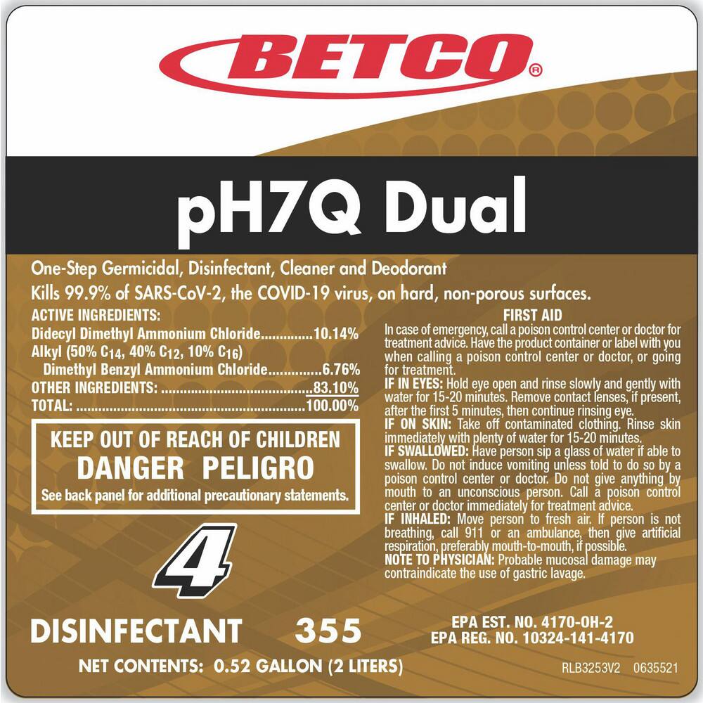Betco All-Purpose Cleaner:  67.6 oz, Bottle,  Disinfectant - 5771936