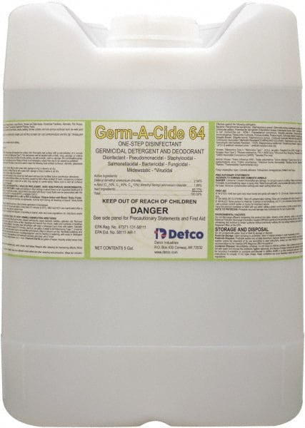 Detco Germ-A-Cide 64, 5 gal Cube, Concentrated Disinfectant/Cleaner - 33702515