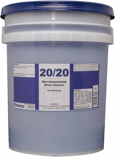Detco 20/20, 5 Gal Pail, Non-Streak Glass Cleaner - 33687252