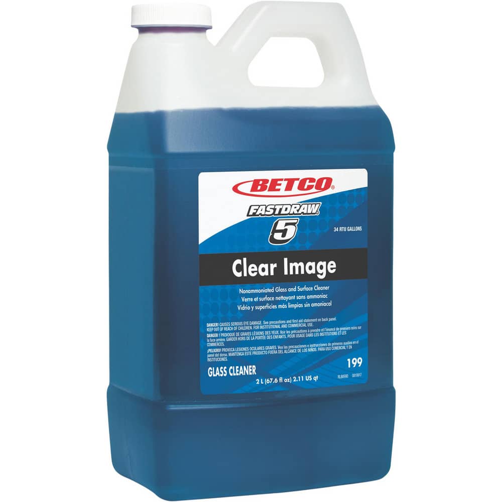 Betco Glass Cleaners; Form: Liquid; Container Type: Bottle; Solution Type: Ready To Use; Container Size: 67.6 oz; Scent: Rain Fresh; Removes: Dust, Fingerprints, Grease, Body Oils, Smudges, Water-Based Soil; Composition: Ammonia Based; Concentrated: No - 73071458