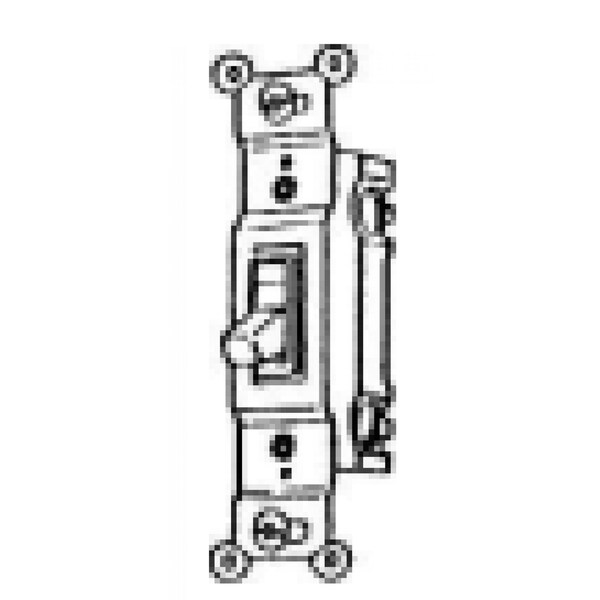 American Imaginations 5.25 in. x 7.25 in. Electrical Switch in White 15 AMP - AI-35001