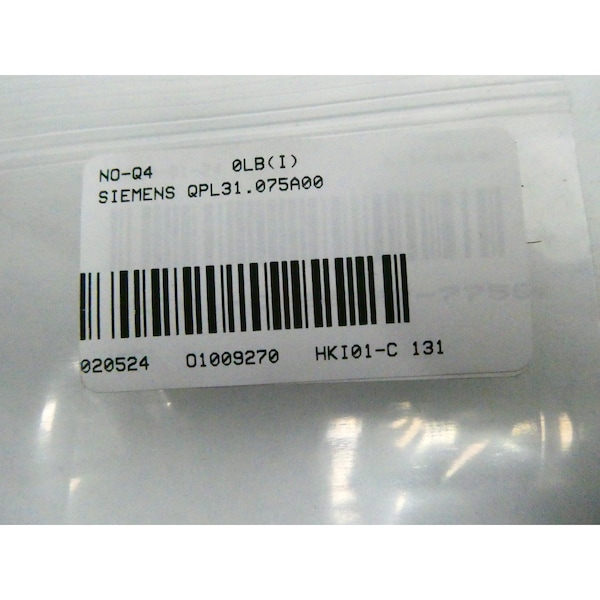 Siemens INTERRUPTOR DE PRESIÓN AUTOMÁTICO DE REINICIO BAJO 1/4IN 6PSI 125/250V-AC - QPL31.075A00