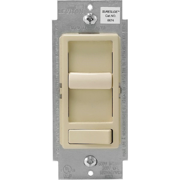 Leviton Decora Incandescent/LED/CFL Ivory Slide Dimmer Switch - R71-06674-P0I