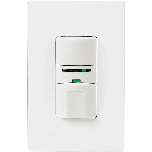 Eaton Wiring Devices Dimmer Sensor with LED, 120 V, 1 -Pole, Motion Sensor, 180 deg Sensing - OS106D1-C1-K