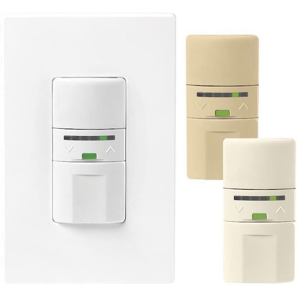 Eaton Wiring Devices Dimmer Sensor with LED, 120 V, 1 -Pole, Motion Sensor, 180 deg Sensing - OS106D1-C2-K