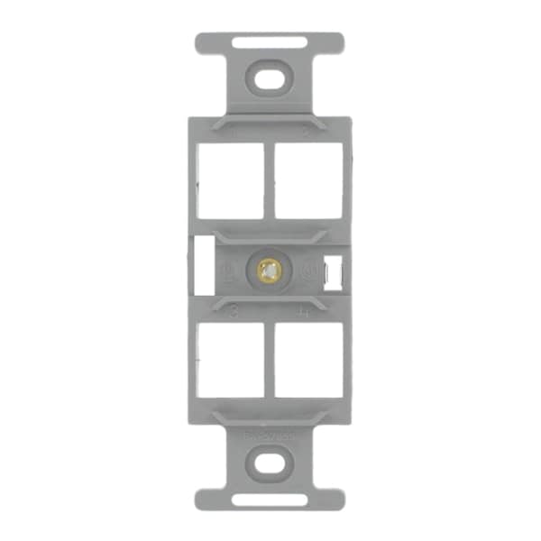 Leviton Wallplates 4Port Qp Duplex 106 Strap Gy - 41087-QGP