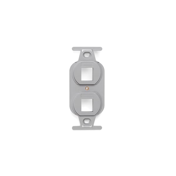 Leviton 2-Port Flush Mount Unloaded, Single Gang Quickport 106, Grey - 41087-2GP