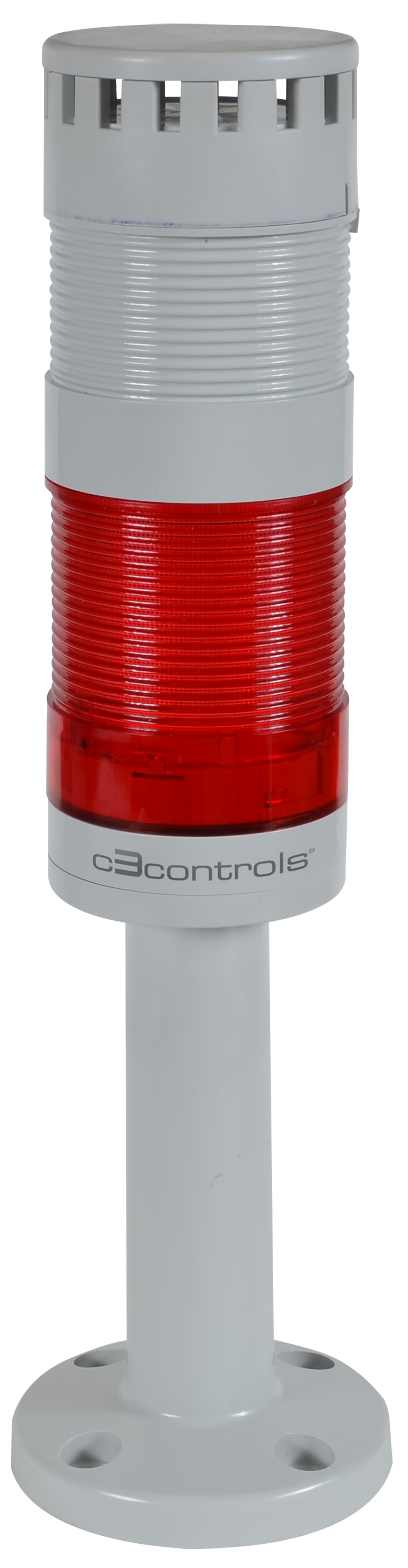 C3Controls World Tower Light, 50mm, Polycarbonate Short Base, 24V AC/DC, Red LED Light Module & Lens - Continuous, Blue LED Light Module & Lens - Continuous - WTL-50P1-MCDRDB