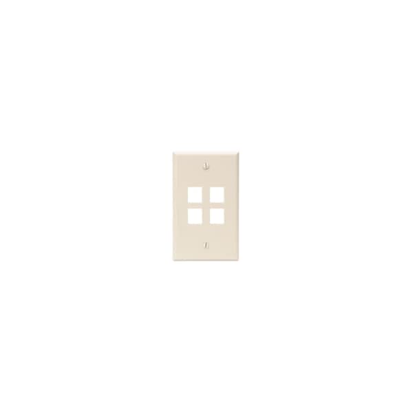 Leviton 4 Port Wallplate In Light, Almond - 41080-4TP