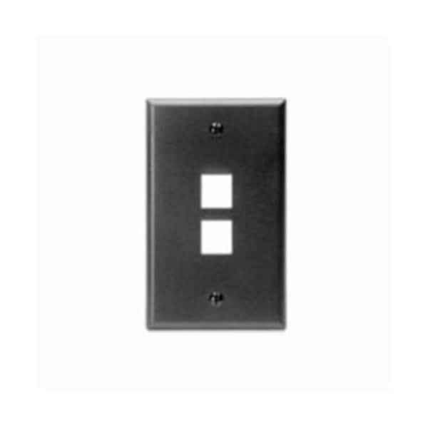 Leviton 2-Port Wallplate Unloaded, 1-Gang Use W/Snap-In Modules, Quickport BK - 41080-2EP