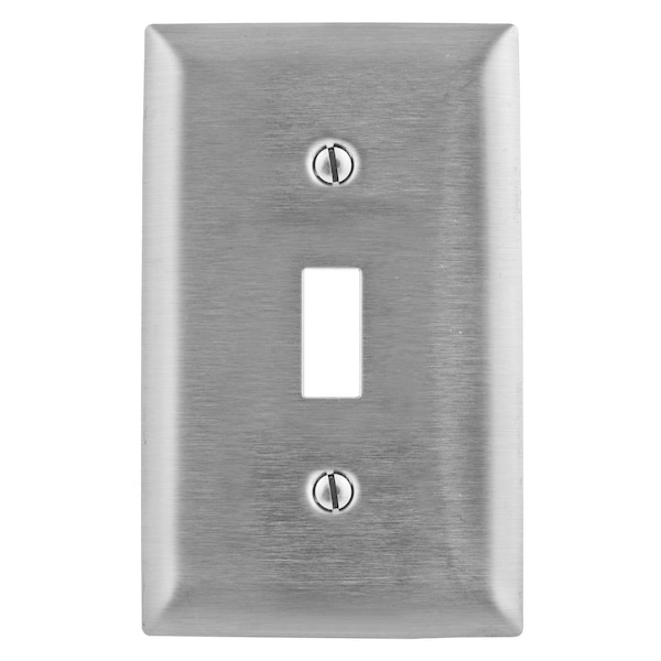Hubbell Wiring Device-Kellems Screw Mount, Number of Gangs: 1-Gang Stainless Steel, Type 302/304 - SS1C