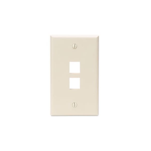 Leviton 2-Port Wallplate Unloaded, 1-Gang Use W/Snap-In Modules - 41080-2TP