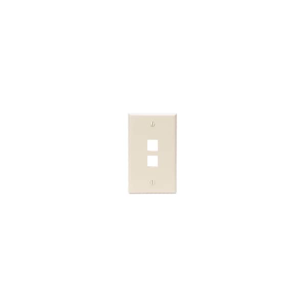 Leviton 2-Port Wallplate Unloaded, 1-Gang Use W/Snap-In Modules - 41080-2TP