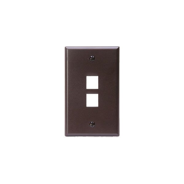 Leviton 2-Port Wallplate Unloaded, 1-Gang Use W/Snap-In Modules, Quickport BN - 41080-2BP