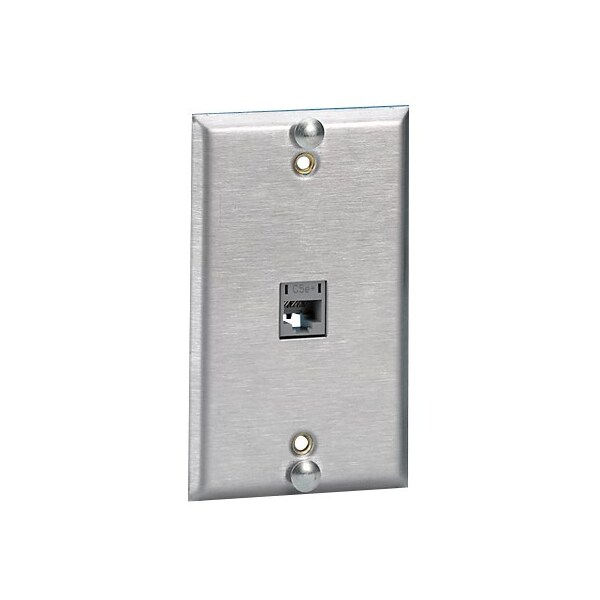 Hubbell Premise Wiring 1-PORT FLUSH MT UNLOADED, 630 SERIES WALL PHONE PLATE - P630S1G