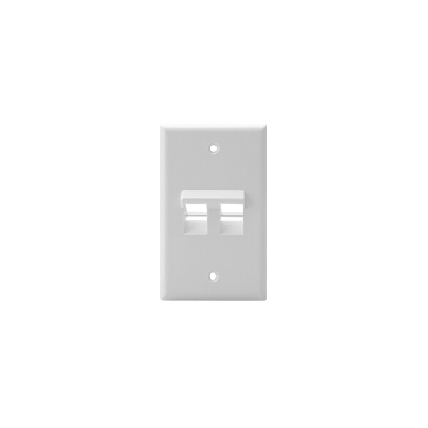 Leviton 2-Port Angled Wallplate Unload, 1-Gang Use W/Snap-In Modules - 41081-2WP