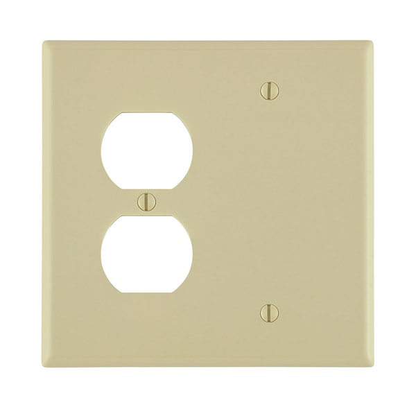 Leviton Wallplates 2 Gang 1 Blank 1 Dup Wlplt Midway Iv - 80508-I