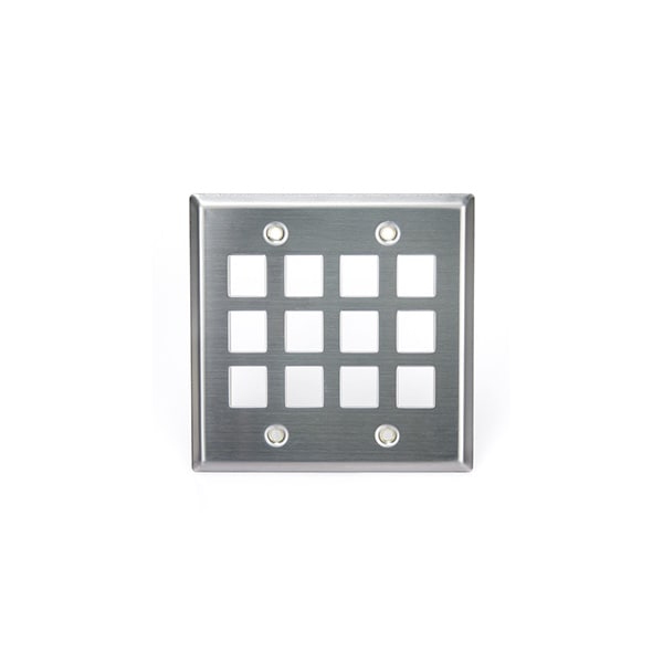 Leviton WALLPLATES 12PORT DG QP WP STAINLESS STEEL - 43080-S12