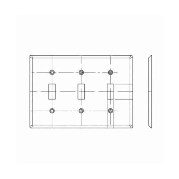 Leviton Toggle Switch 3 Gang Wallplate - 84011-40