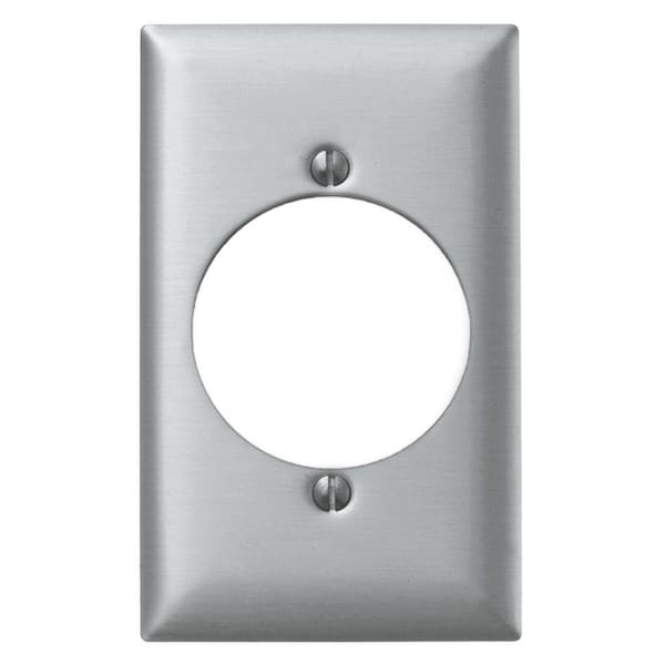 Hubbell Wiring Device-Kellems Wallplates and Boxes, Metallic Plates, 1- Gang, 1) 2.15" Opening, Standard Size, Aluminum - SA723