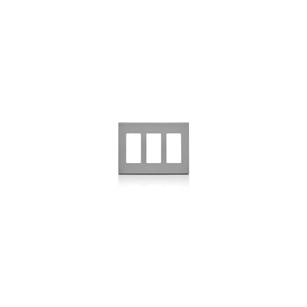 Leviton WALLPLATES SCREWLESS 3 GANG PLATE 80311-GY - 80311-GY