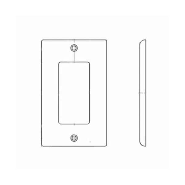 Leviton Rocker Wall Plate, 1 Gang, Gray - 80401-GY